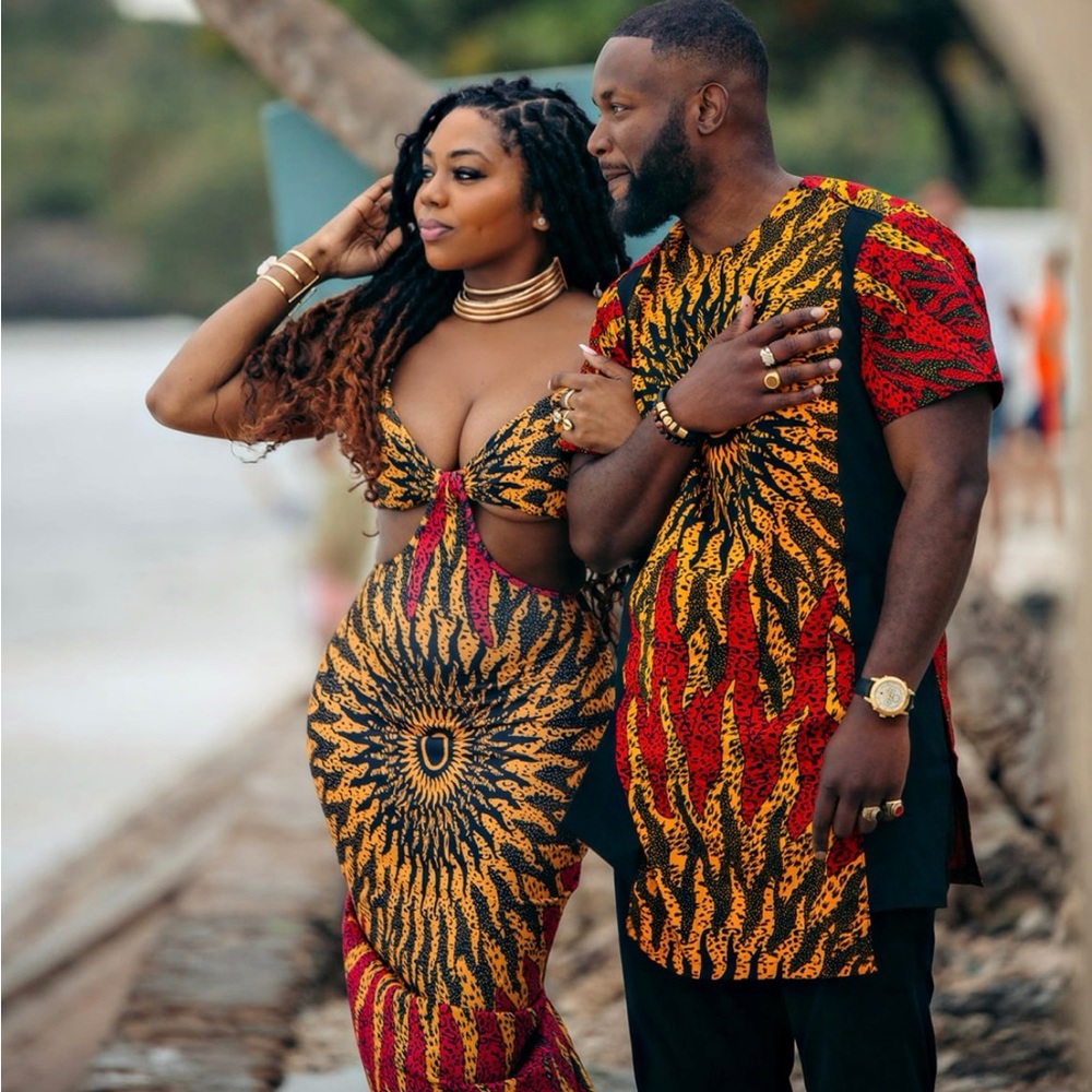 African dress & mens shirt